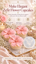 Zefir Hibiscus Cupcake Guide | Vanilla Cupcakes + Molded Zefir Flowers