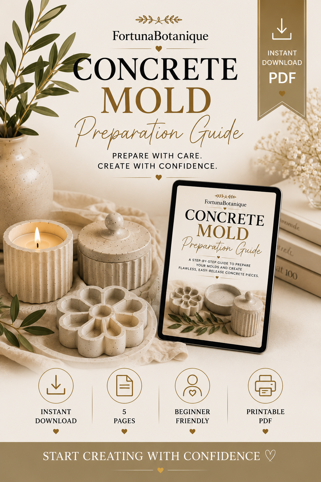 Concrete Mold Preparation Guide | Prevent Sticking, Bubbles & Imperfections | Instant PDF Download