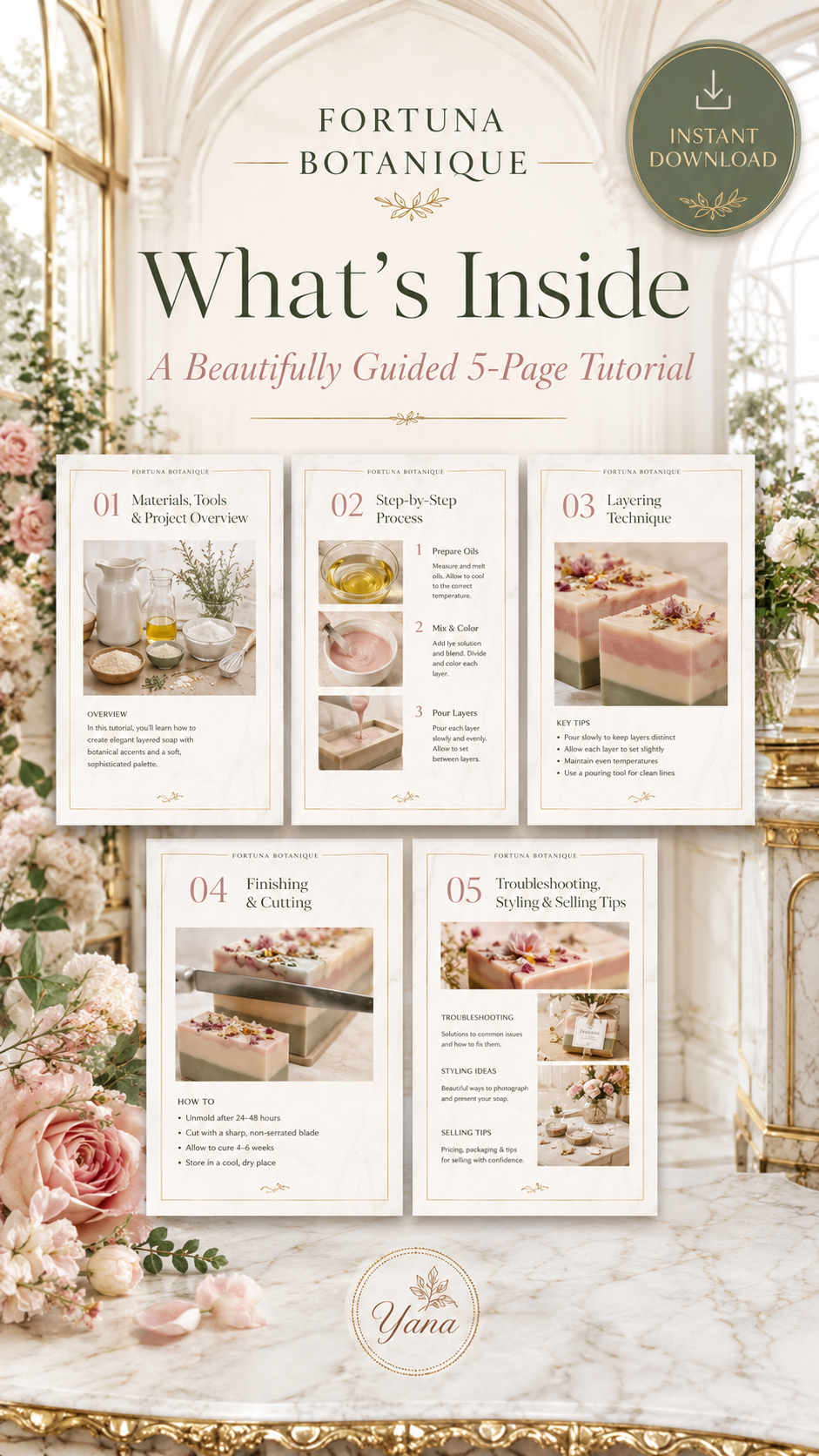 Layered Soap Tutorial PDF Guide | Luxury Artisan Soapmaking Technique | Instant Digital Download