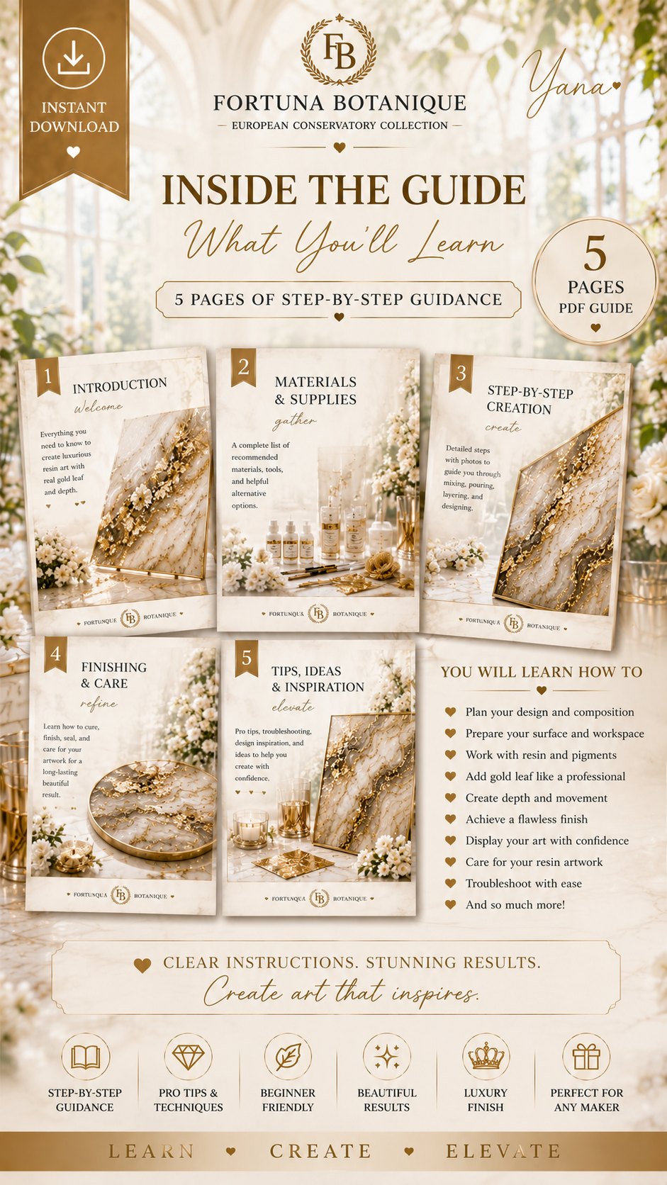 Resin Art with Gold Leaf Step-by-Step Tutorial | Luxury Epoxy Resin Guide