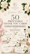 Luxury Gardenia Printable Thank You Cards | 50 Small Business Cards