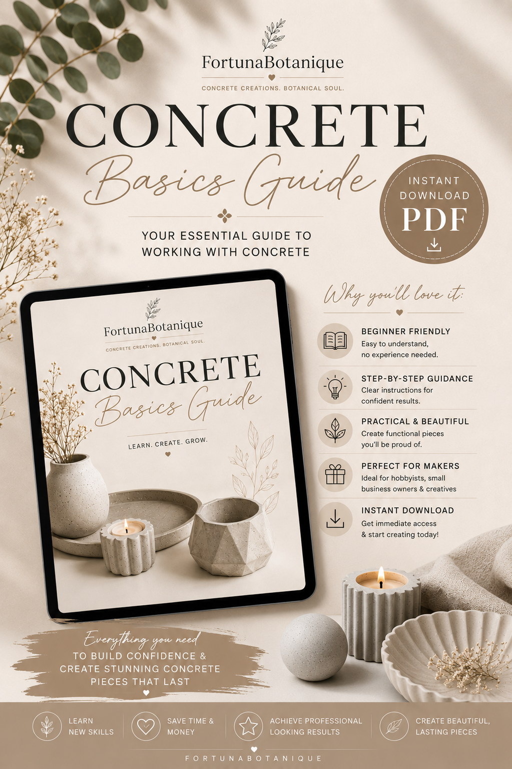 Concrete Basics Guide | Beginner’s Guide to Concrete Casting | Instant PDF Download
