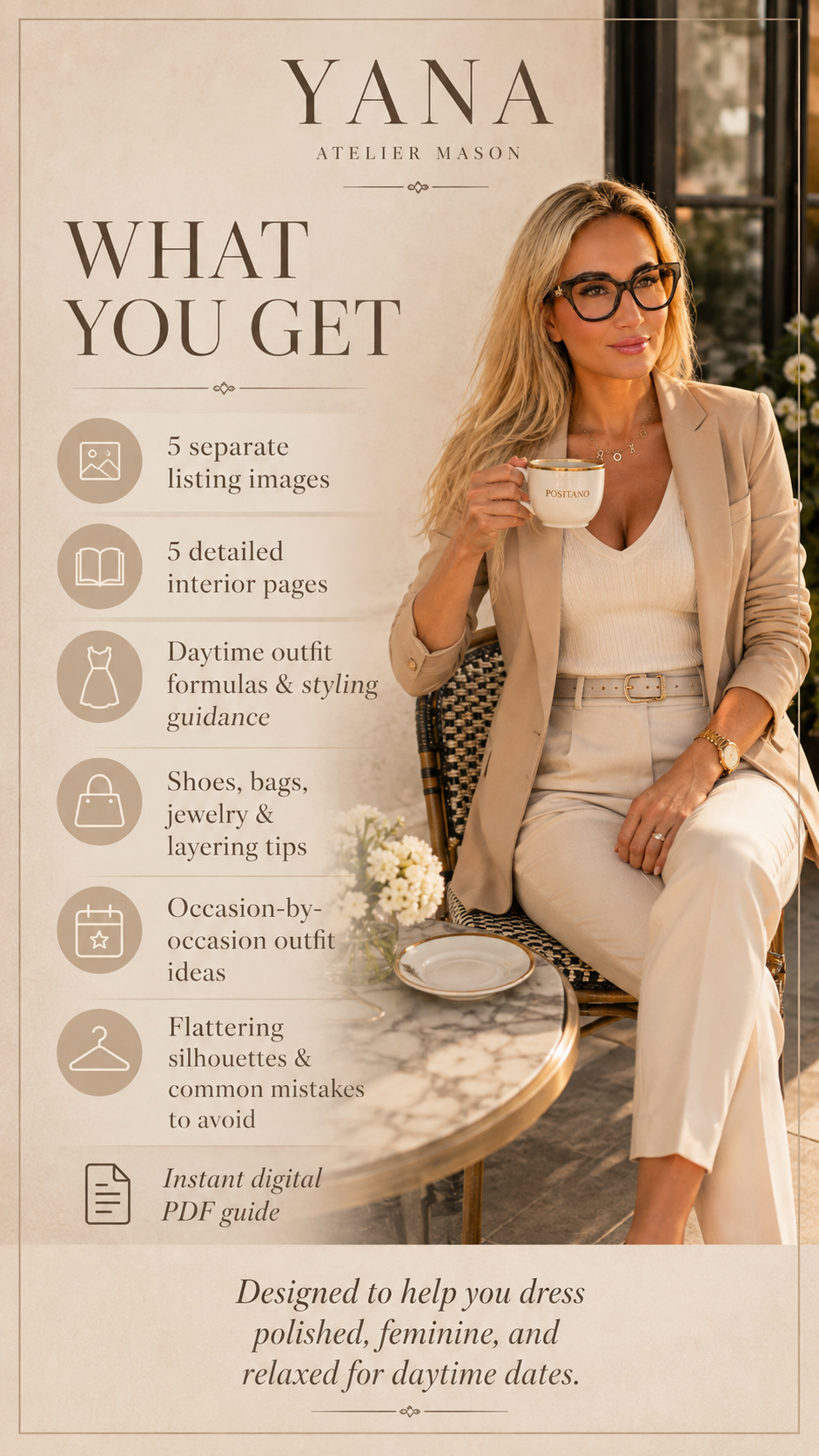 Coffee Date & Daytime Date Style Guide | Chic Brunch Outfits, Casual Lunch Style, Feminine Daytime Looks, Elegant Women’s Digital Fashion PDF Guide