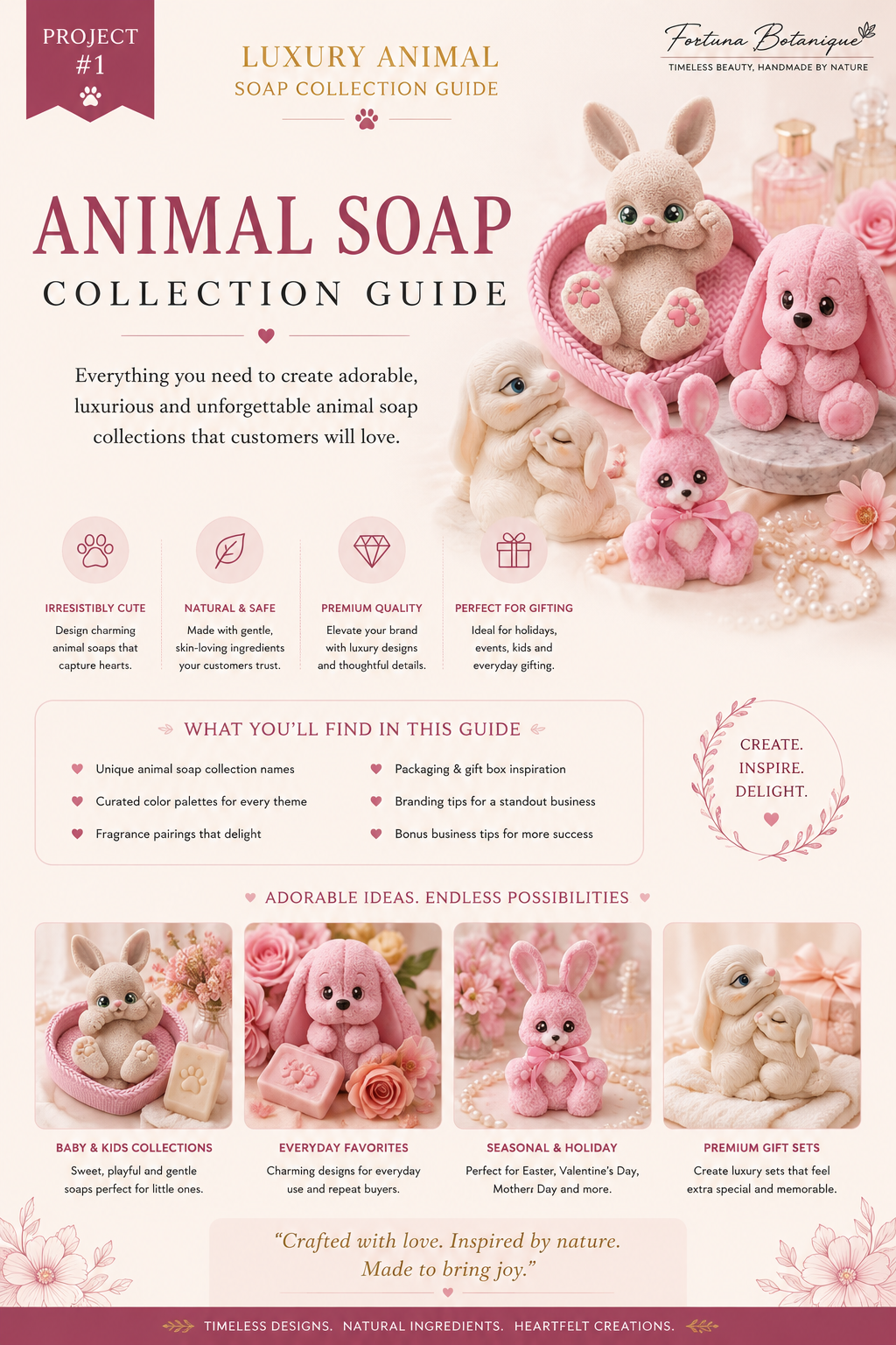 Luxury Animal Soap Collection Guide | 25+ Cute Teddy Bear, Bunny & Animal Soap Designs | Handmade Soap Making PDF | Digital Download (Copy)
