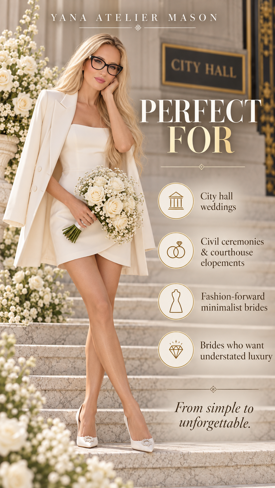 Courthouse Bridal Style Guide | City Hall & Civil Ceremony Wedding Style Guide