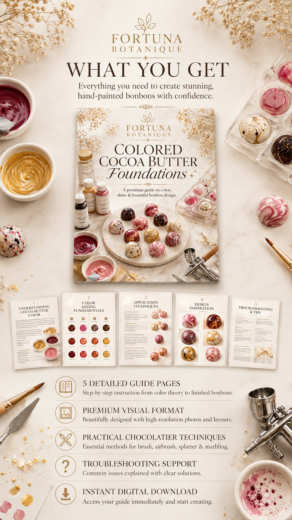 Colored Cocoa Butter Foundations | Bonbon Decorating & Chocolate Design PDF Guide