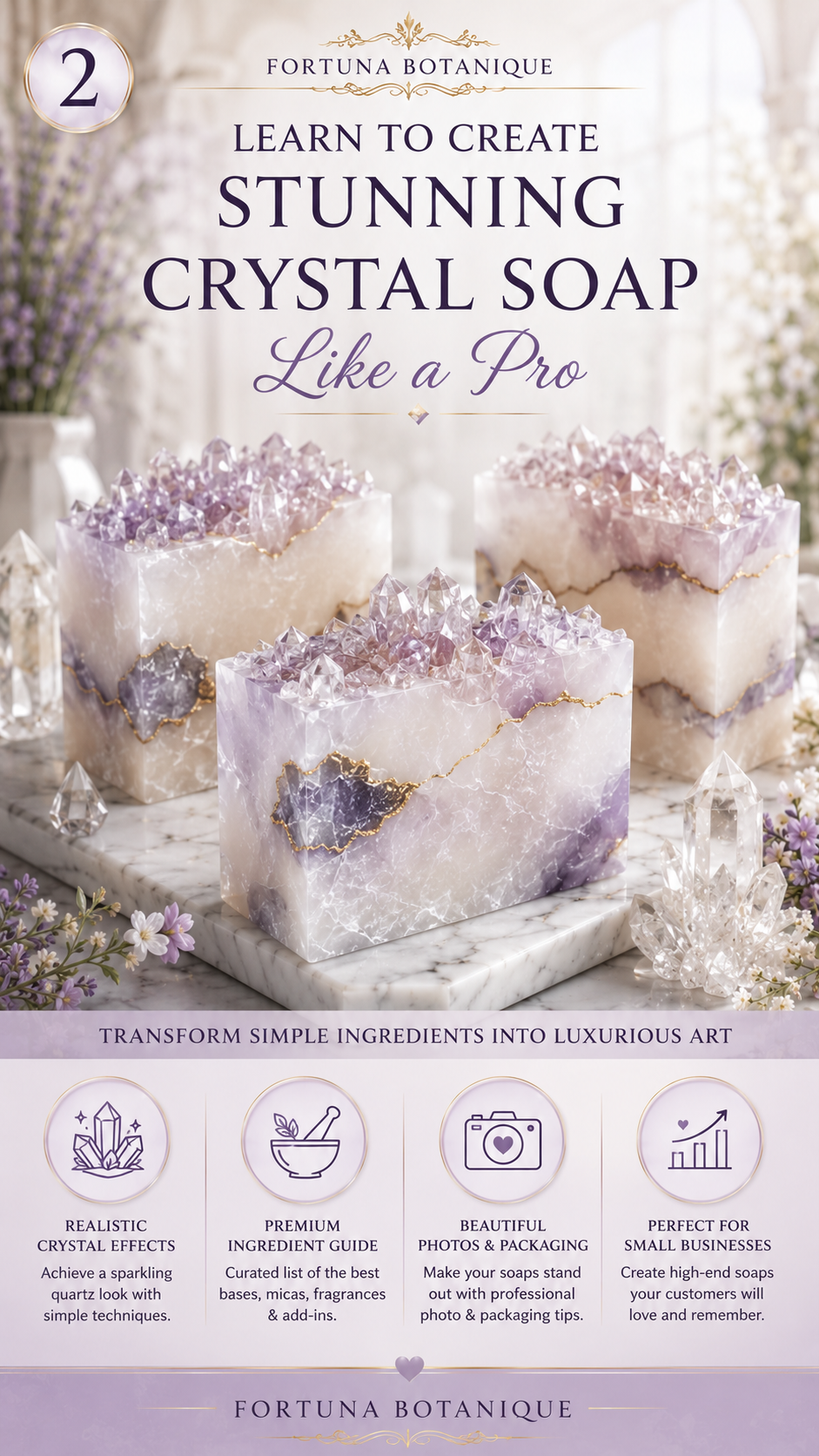 Crystal Quartz Soap Tutorial | Luxury Melt & Pour Soap Making Guide