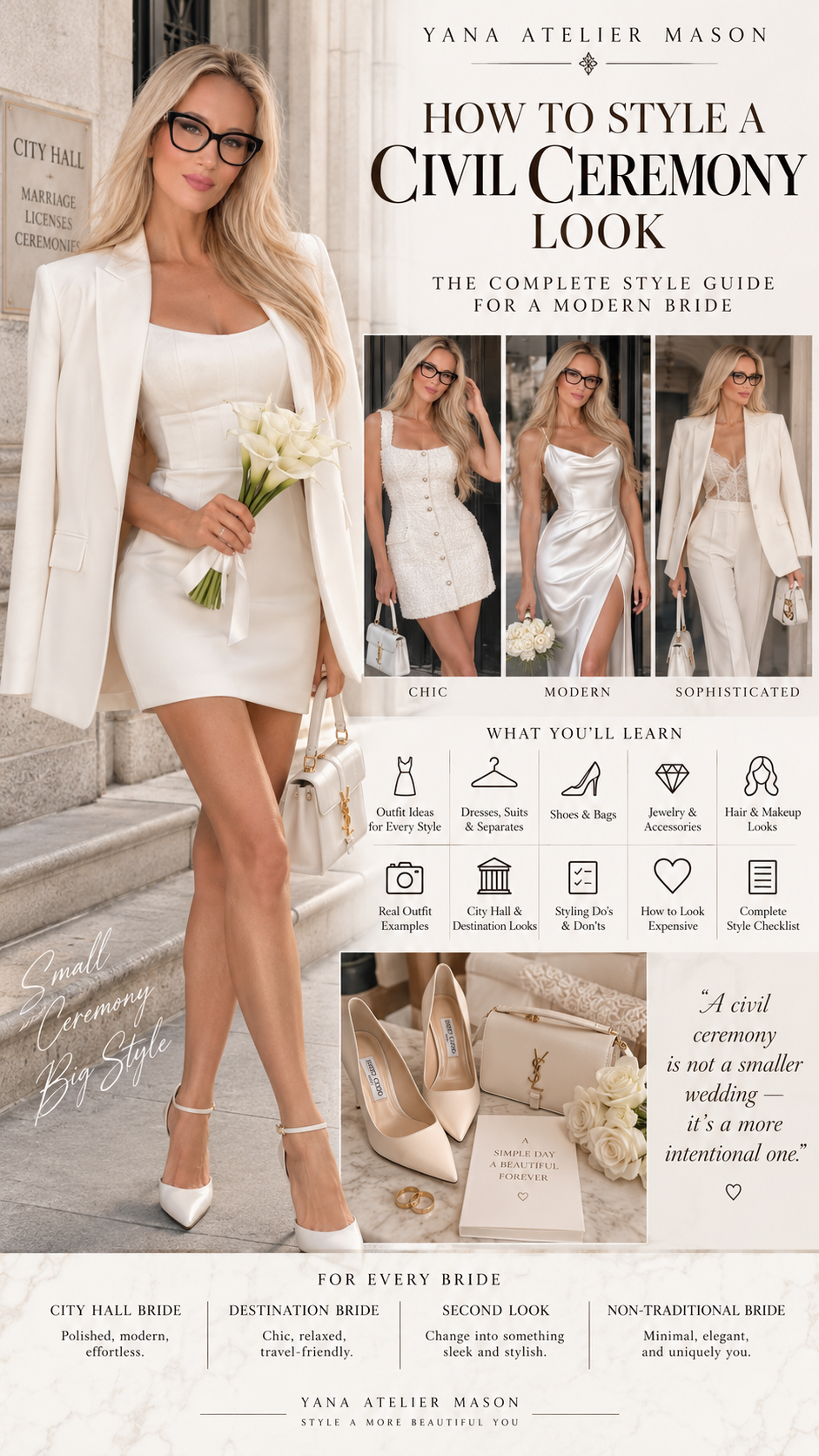 Courthouse Bridal Style Guide | City Hall & Civil Ceremony Wedding Style Guide