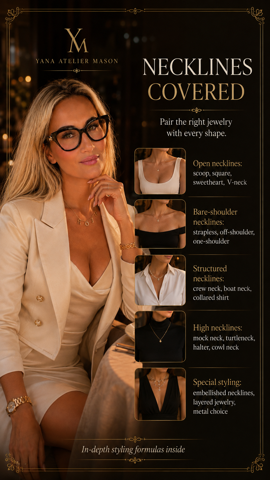Neckline & Jewelry Pairing Guide | Elegant Jewelry Styling & Outfit Proportion Guide