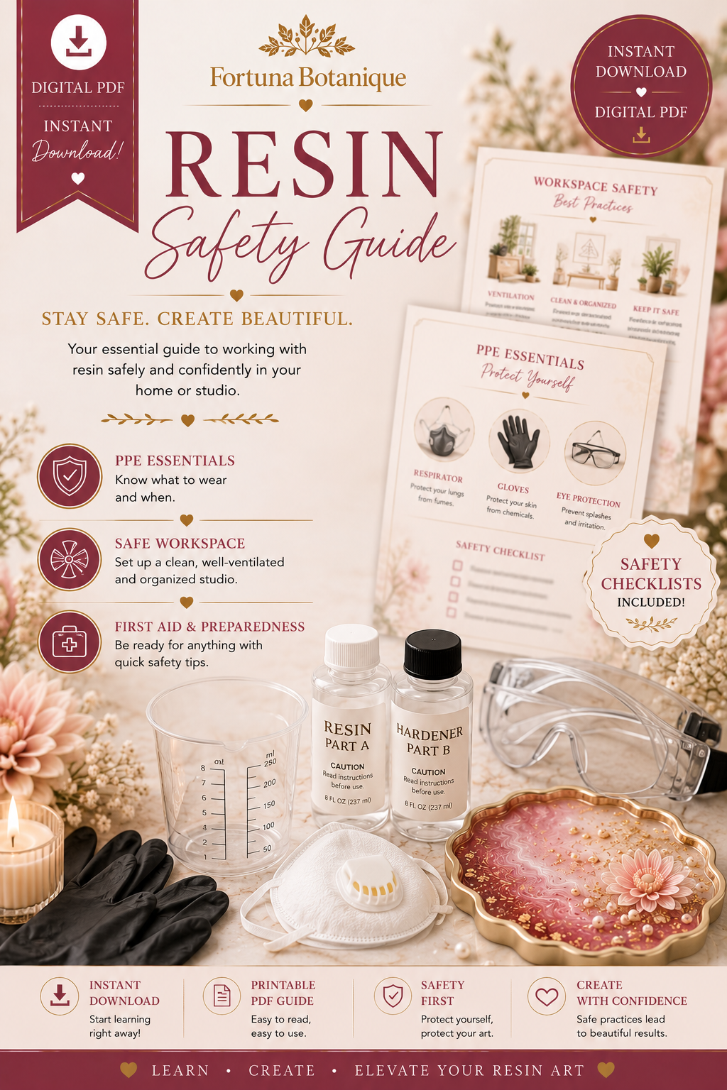 Resin Safety Guide | Complete Epoxy Resin Safety Handbook | Instant PDF Download