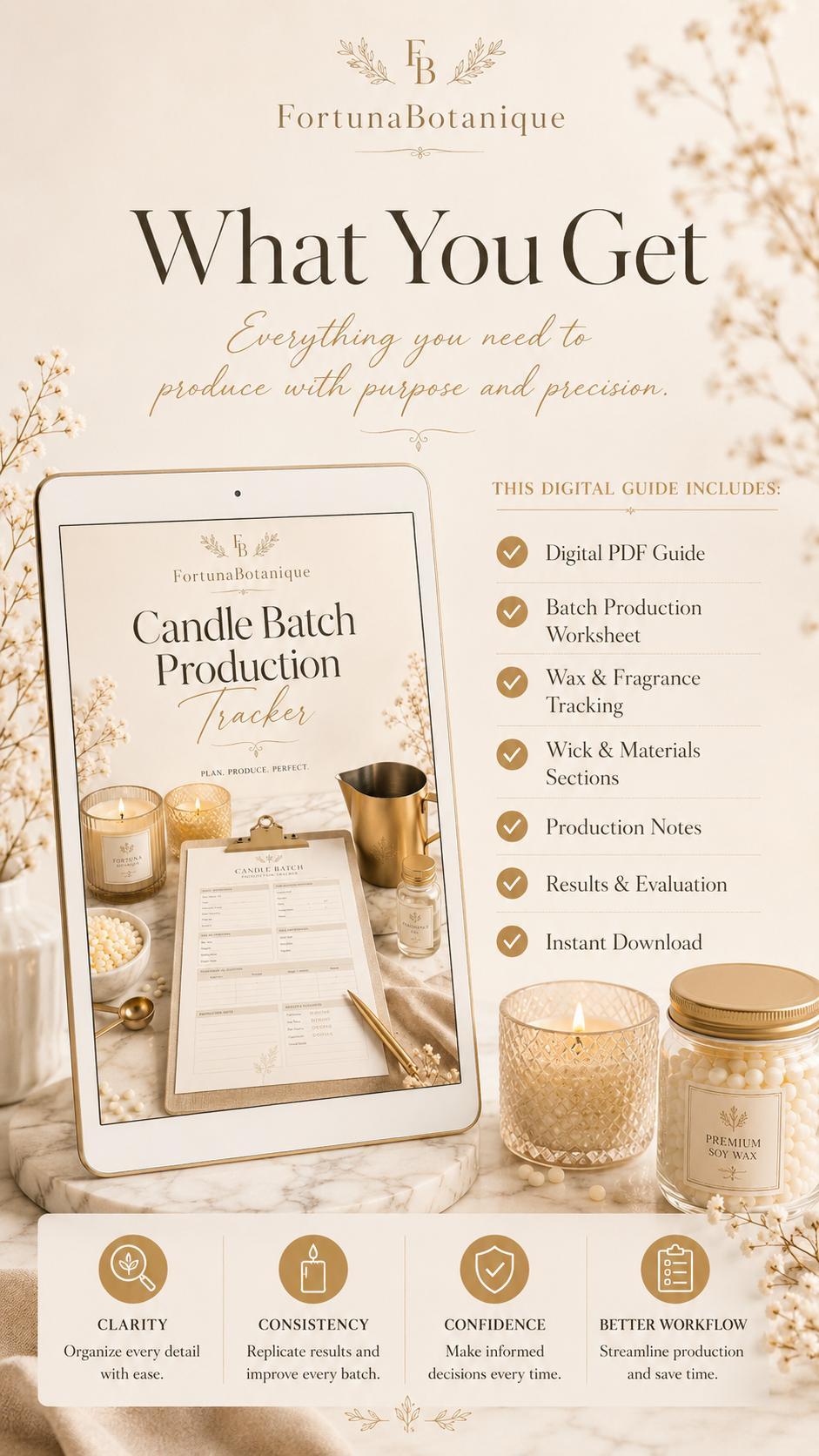 Candle Batch Production Tracker | Printable Candle Making Batch Log & Production PDF