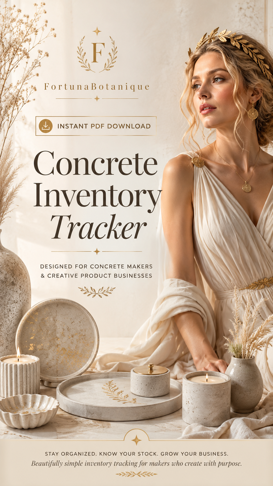 Concrete Inventory Tracker PDF Guide for Makers | Printable Stock, Materials & Restock Planner