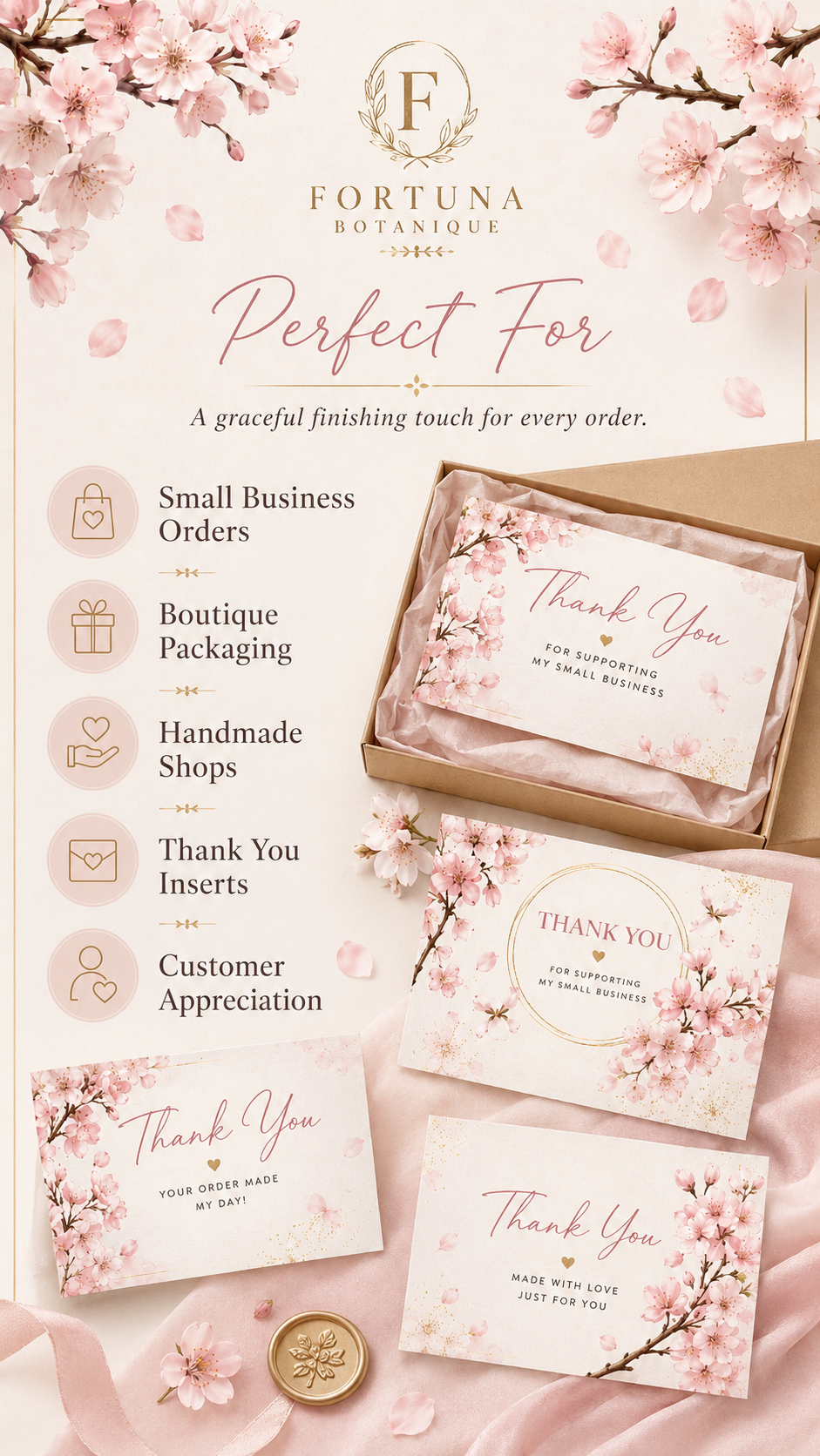 Luxury Hydrangea Printable Thank You Cards | 50 Small Business Cards