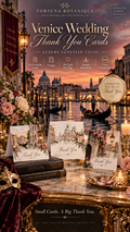 Venice Wedding Thank You Cards | 50 Printable Venetian Wedding Cards