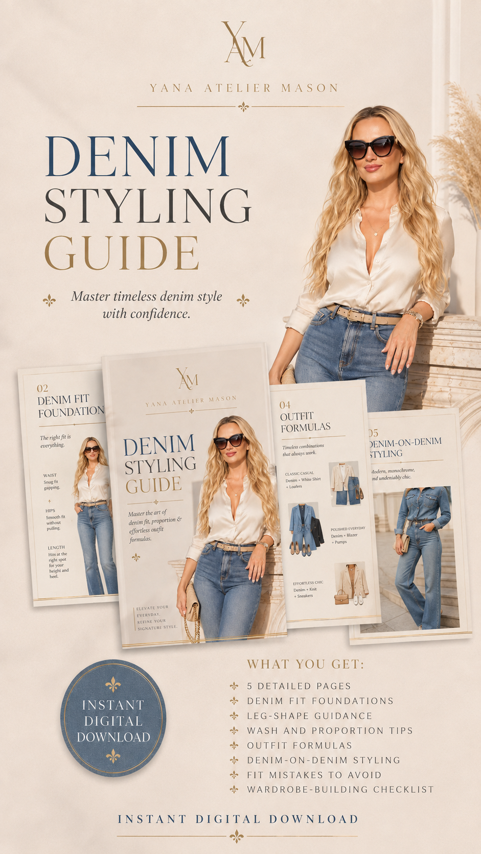 Denim Styling Guide | Women’s Jeans Outfit Ideas | Denim Fit & Proportion Guide | Digital Fashion Style Guide