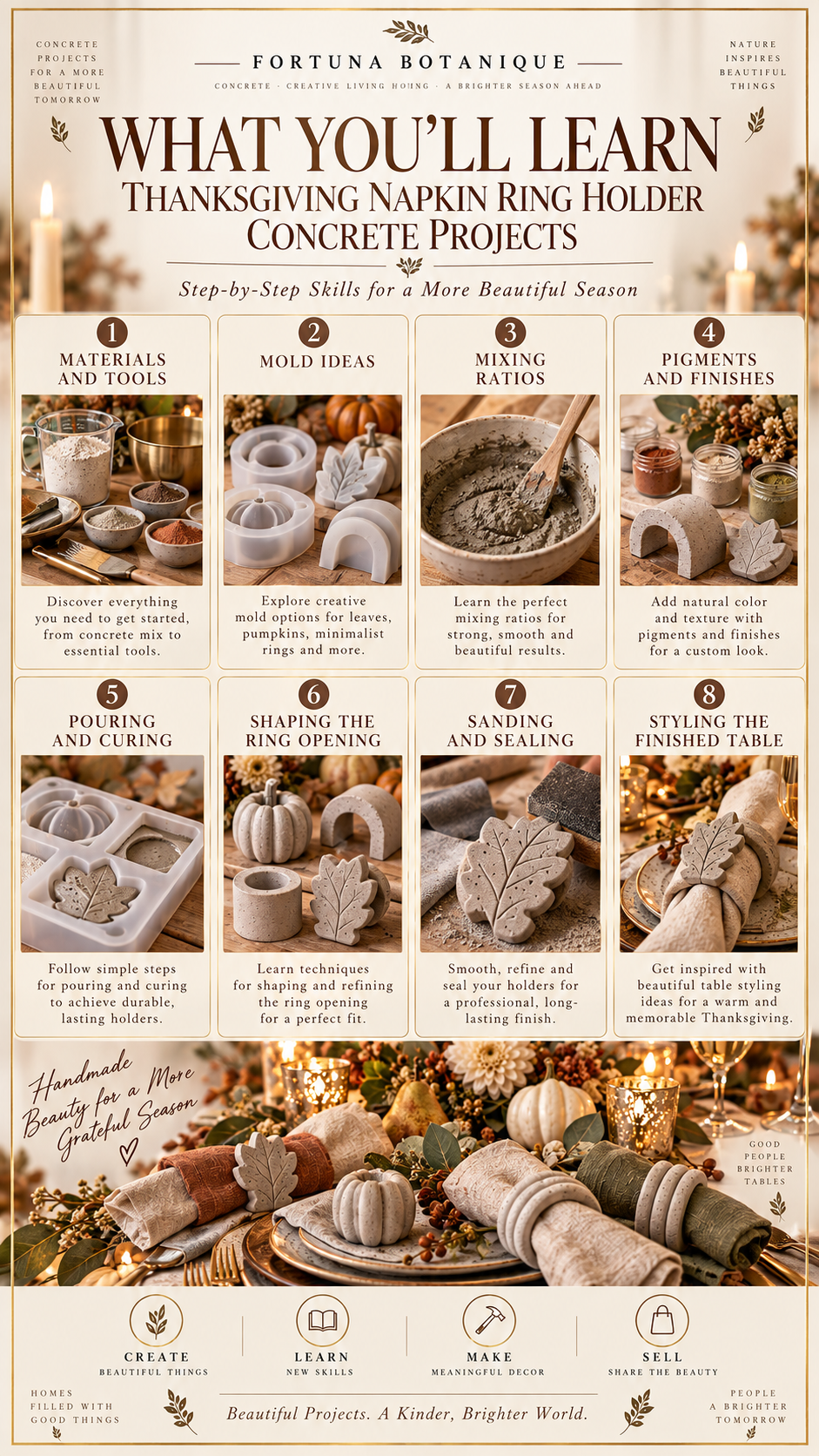 Thanksgiving Napkin Ring Holder Concrete Projects Guide | DIY Holiday Table Tutorial