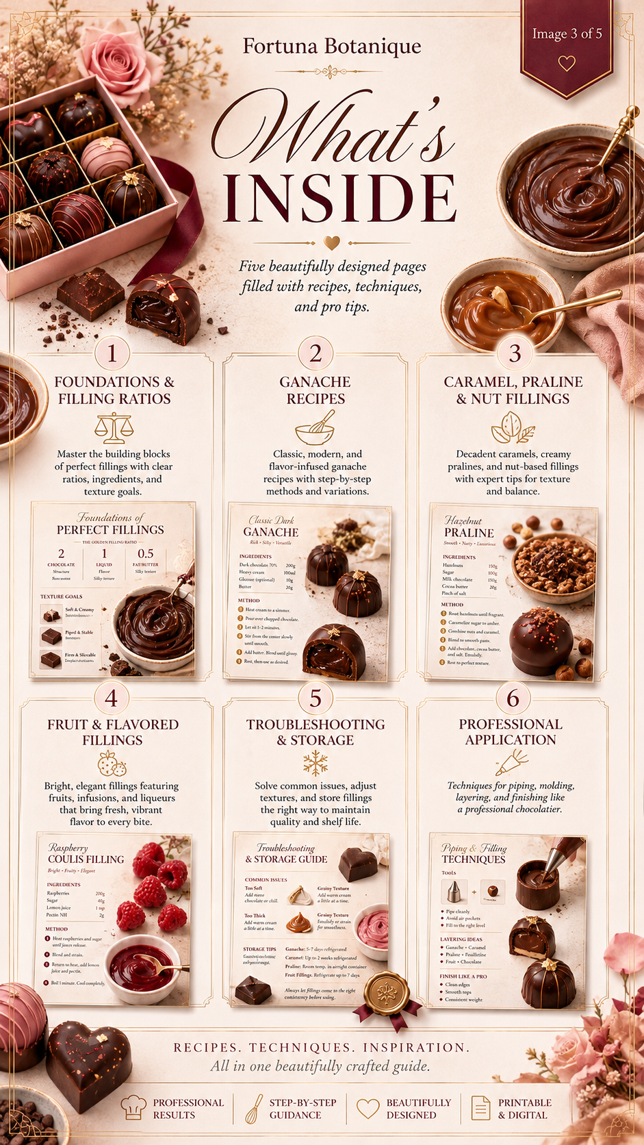 Chocolate Filling Recipes Guide | Ganache, Caramel, Praline, Fruit Fillings & Bonbon Centers PDF