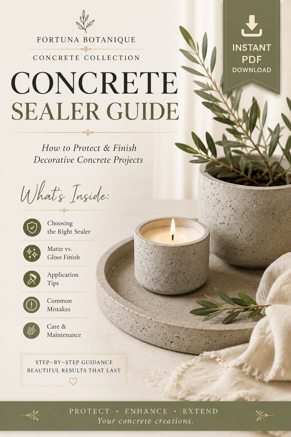 Concrete Sealer Guide | Protect, Finish & Seal Decorative Concrete Projects | Instant PDF Download
