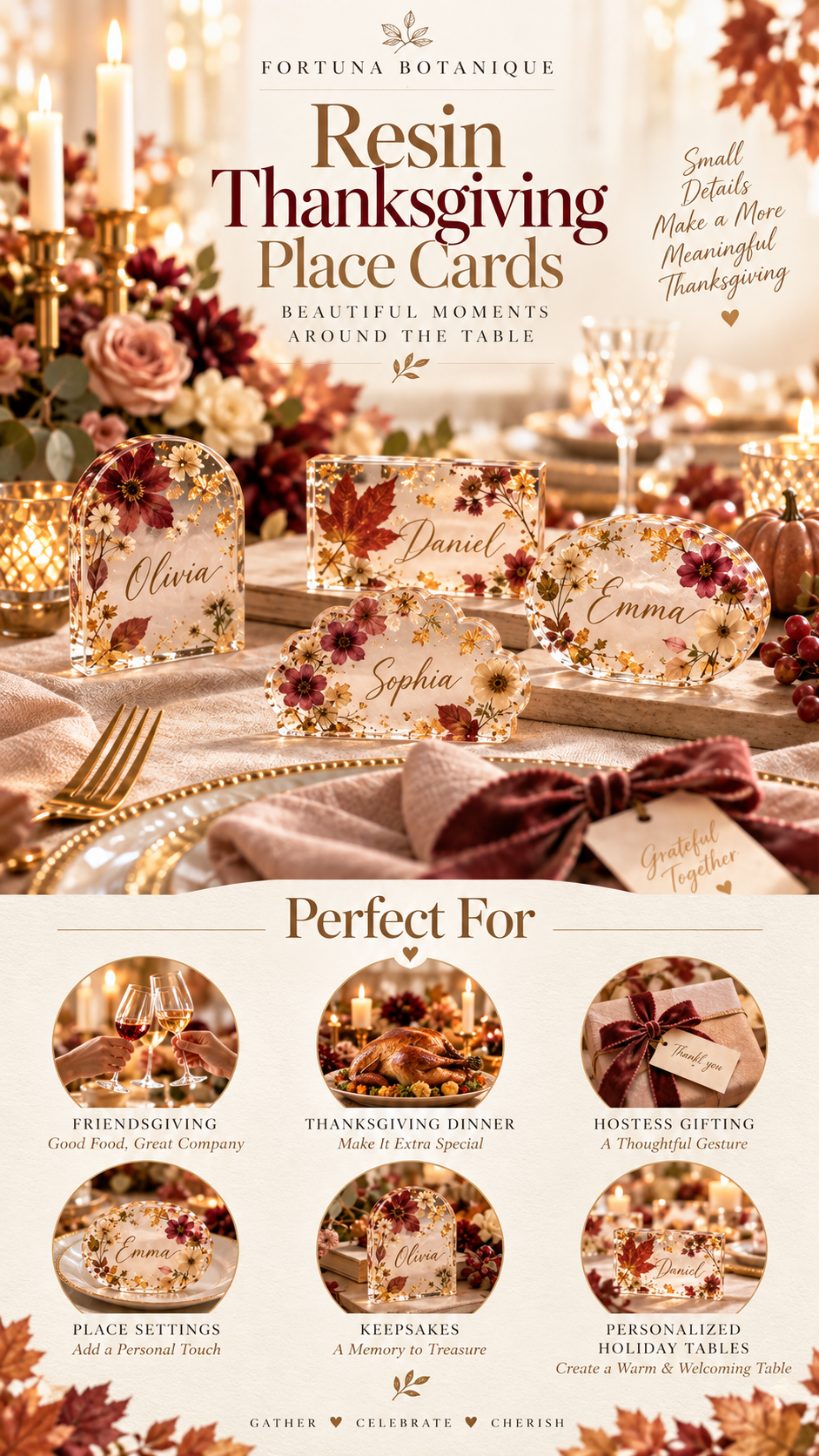 Resin Thanksgiving Place Cards Tutorial | Fall Epoxy Resin Guide