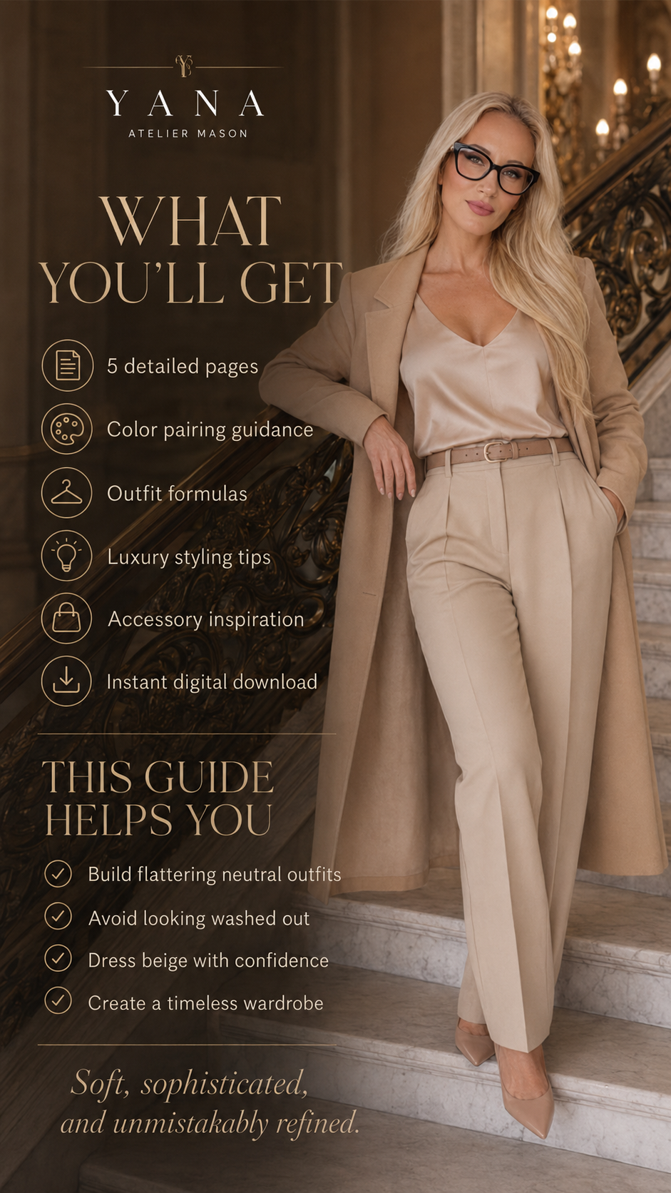 How to Style Beige Elegantly | Luxury Fashion Style Guide | Digital Download