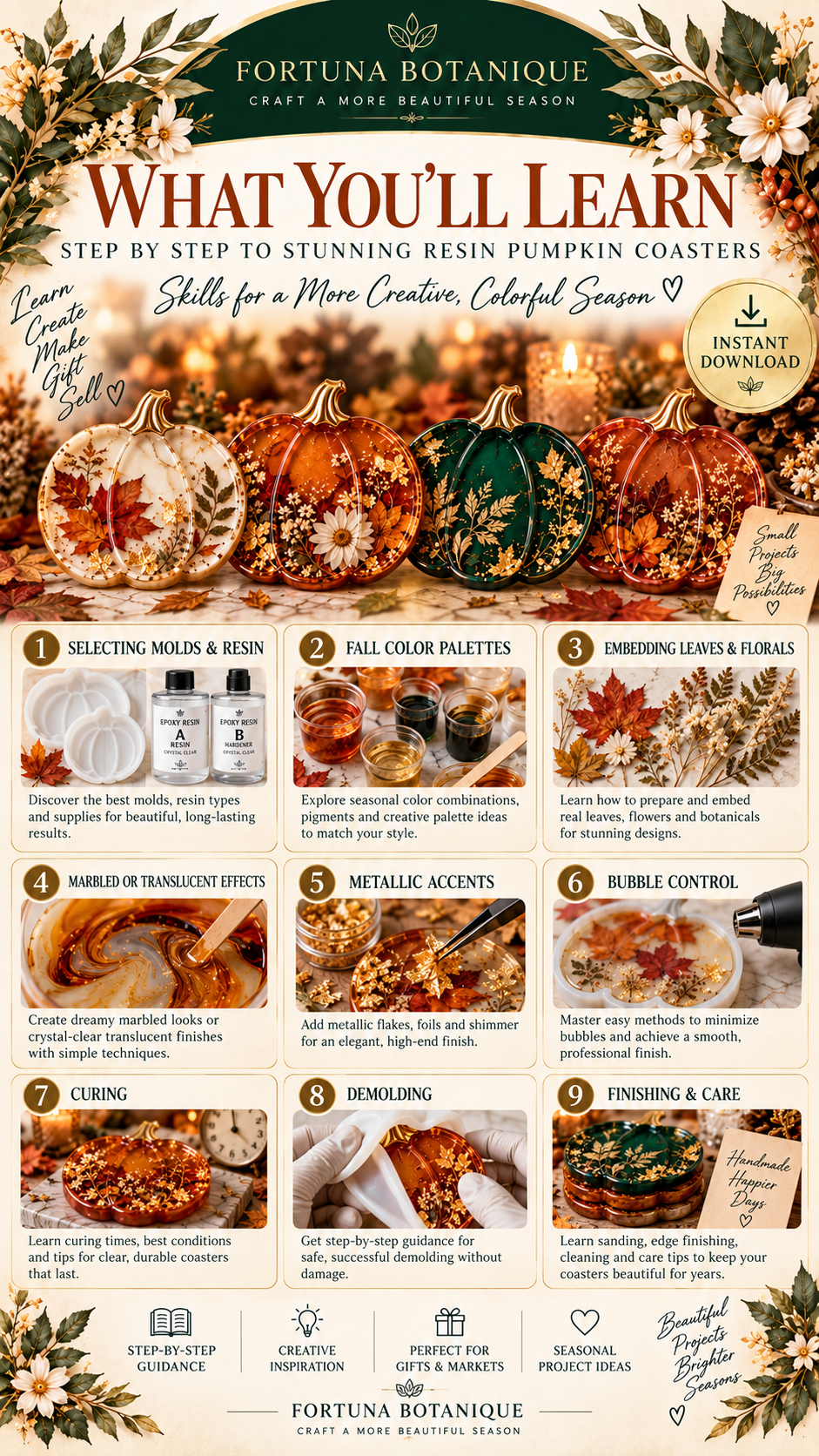 Resin Pumpkin Coasters Guide | Fall Resin Project Tutorial