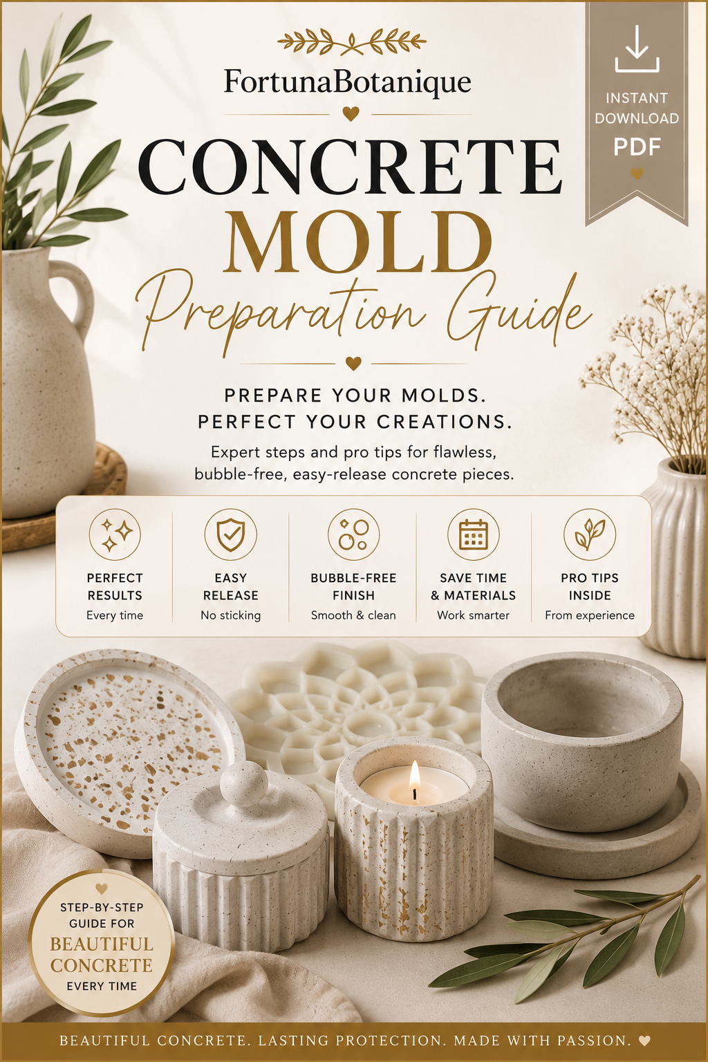 Concrete Mold Preparation Guide | Prevent Sticking, Bubbles & Imperfections | Instant PDF Download