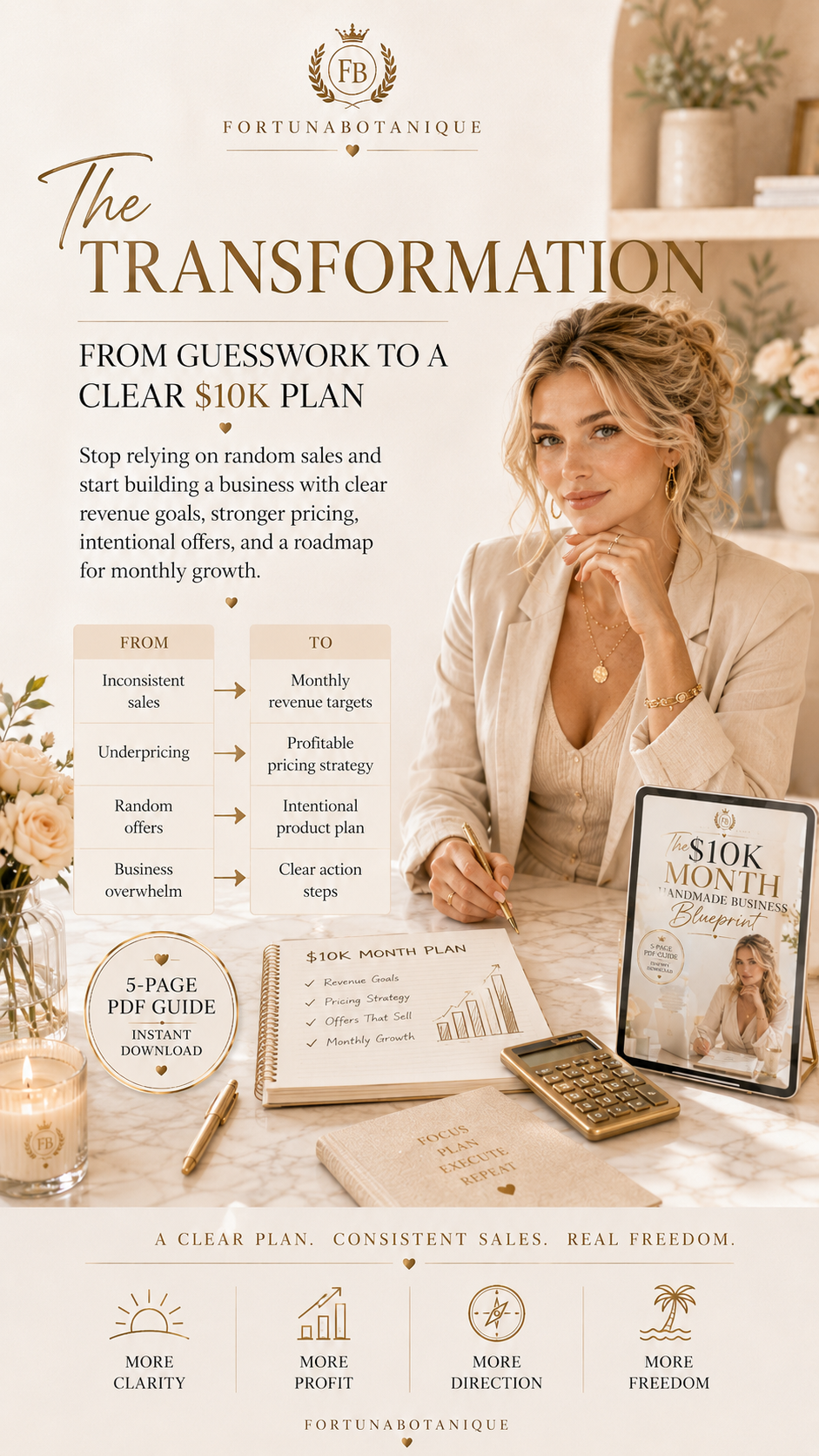 The $10K Month Handmade Business Blueprint | Revenue, Pricing & Growth Guide for Etsy and Shopify Sellers