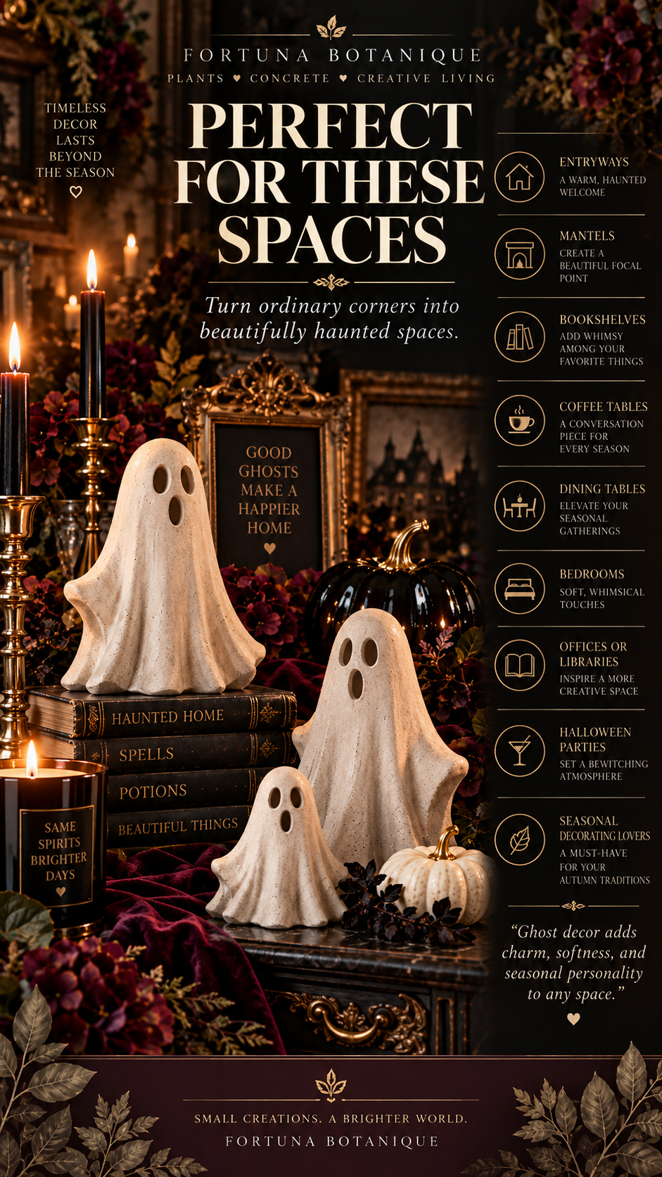 Concrete Ghost Decor Guide | DIY Luxury Halloween Decorations & Styling