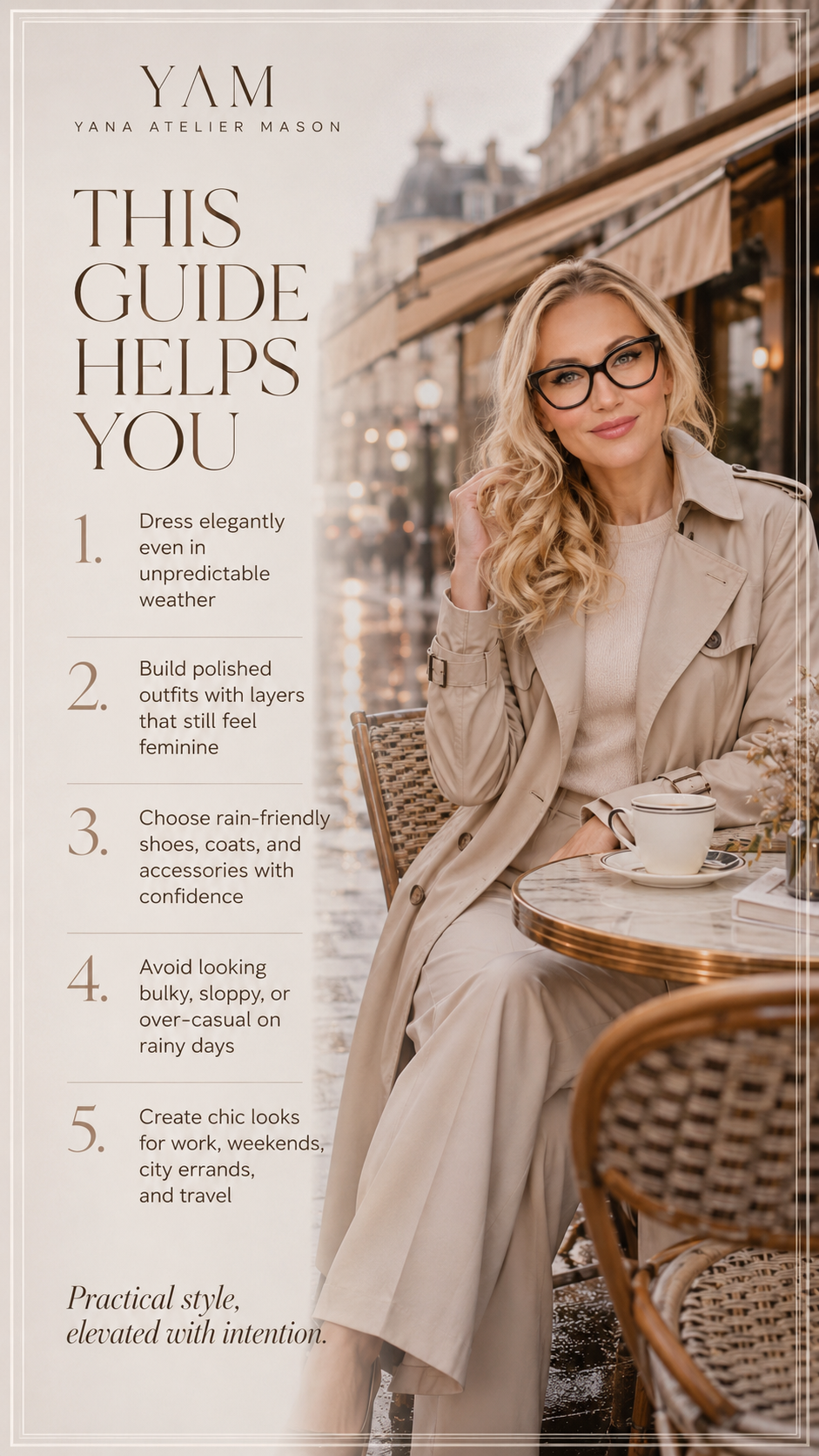 Elegant Rainy-Day Dressing Style Guide | Chic Rainwear, Layering & Polished Outfit Formulas | Digital Fashion Guide