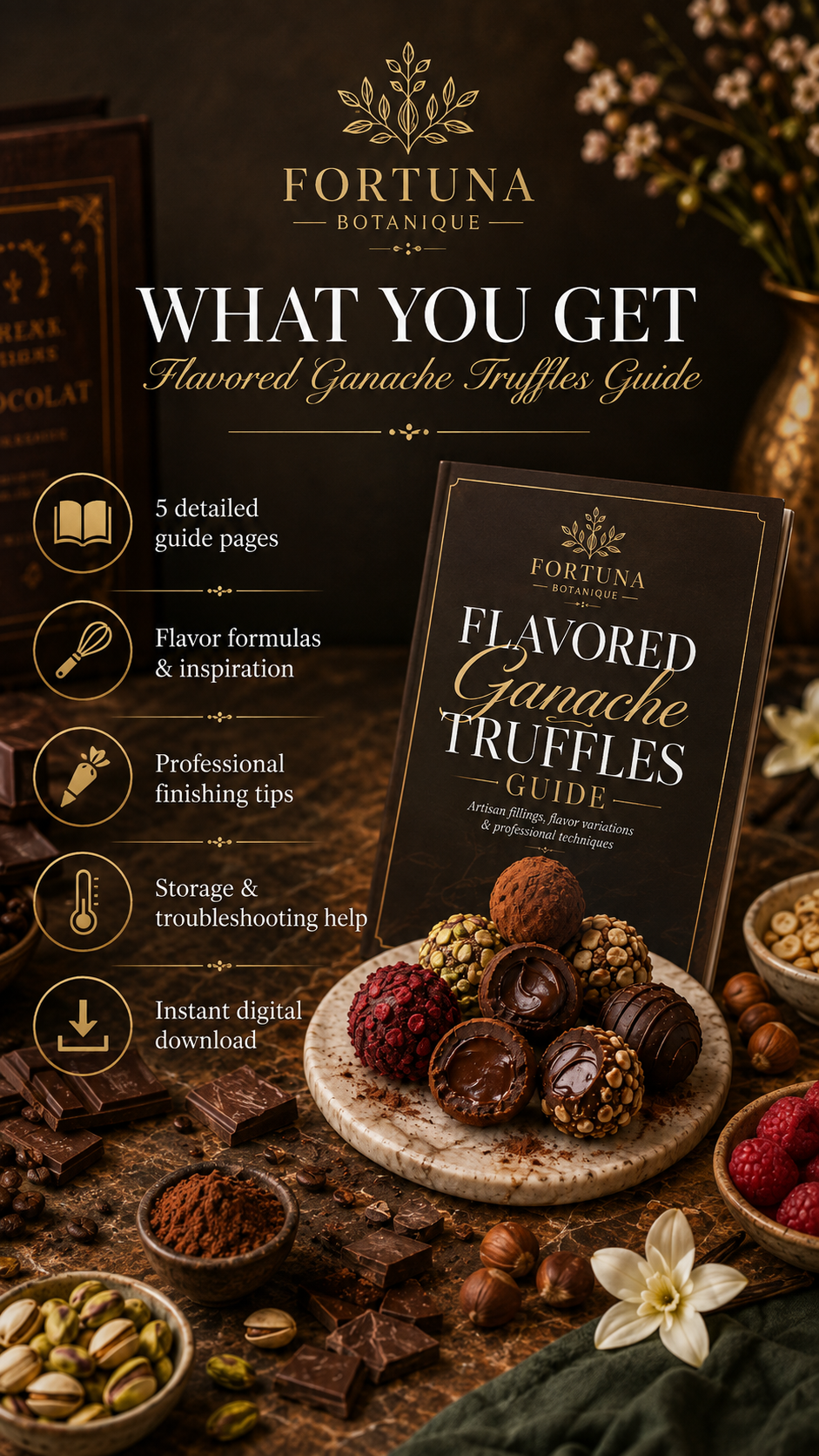 Flavored Ganache Truffles Guide | Chocolate Truffle Fillings, Flavor Pairing, Texture & Artisan Techniques PDF