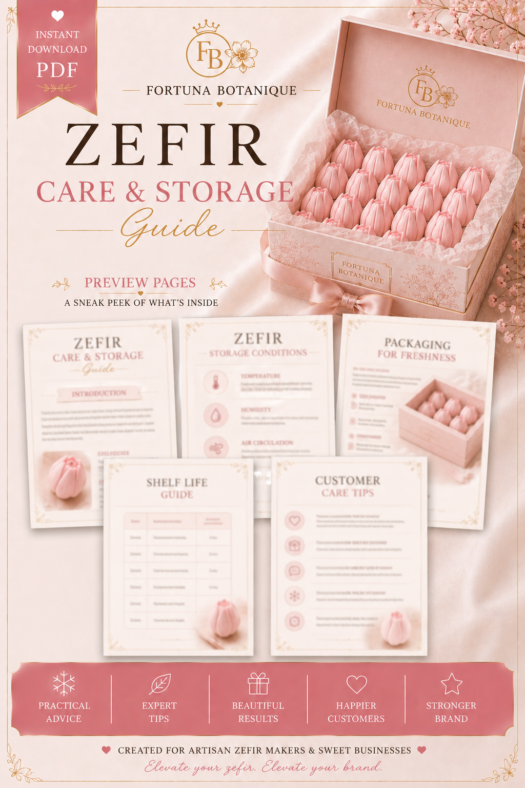 Zefir Care & Storage Guide | Keep Zefir Fresh Longer | Professional Storage & Packaging Guide | Instant PDF Download