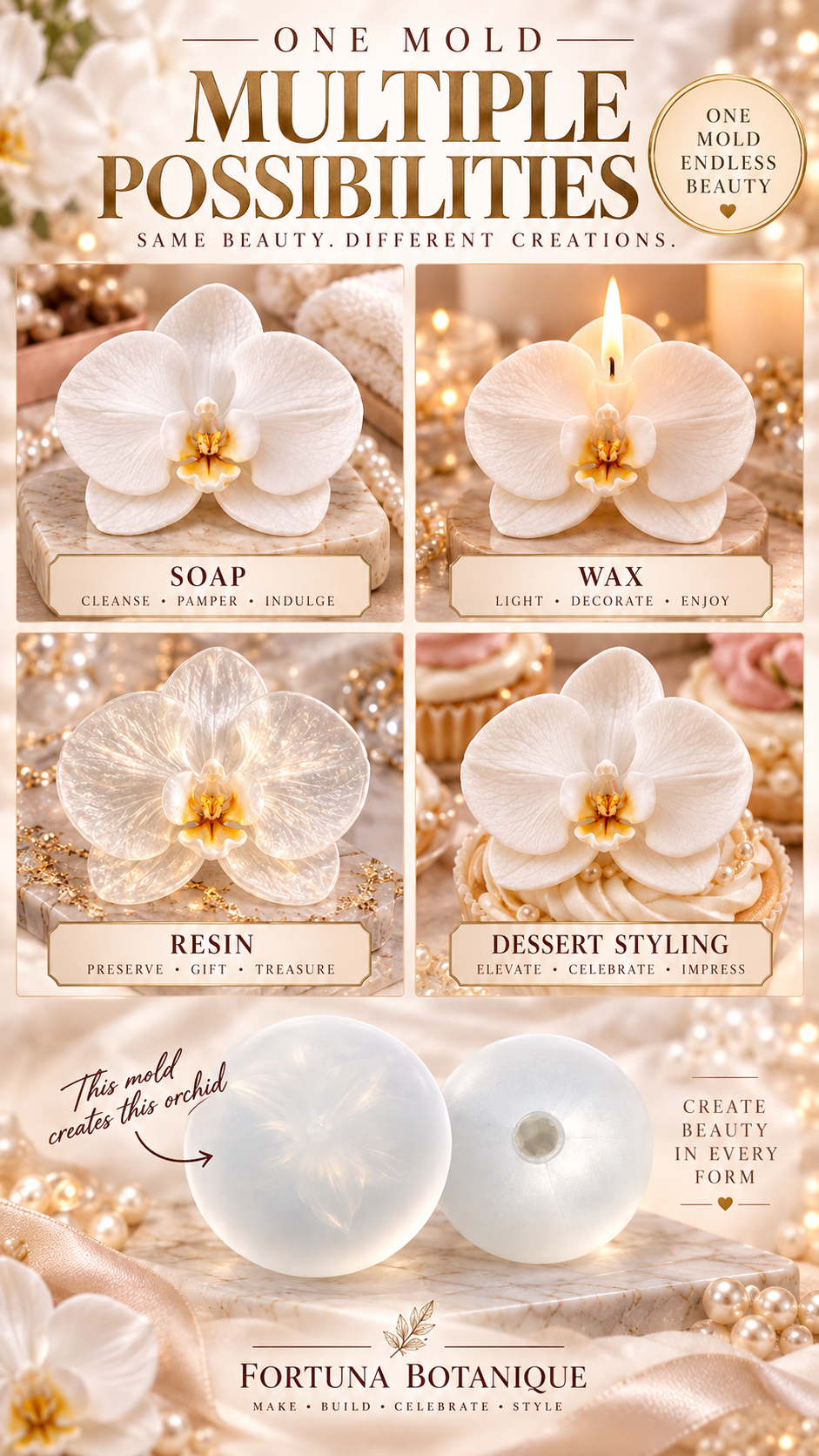 Orchid Silicone Mold Guide | Soap, Candle, Resin, Chocolate & Zefir