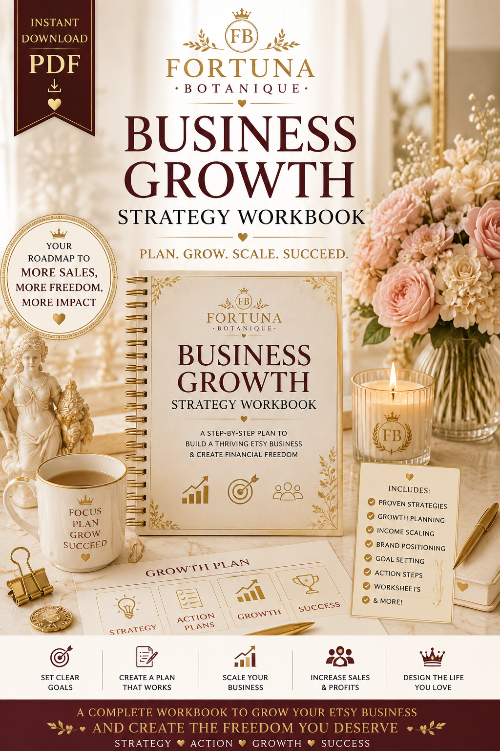 Business Growth Strategy Workbook | Instant PDF Download