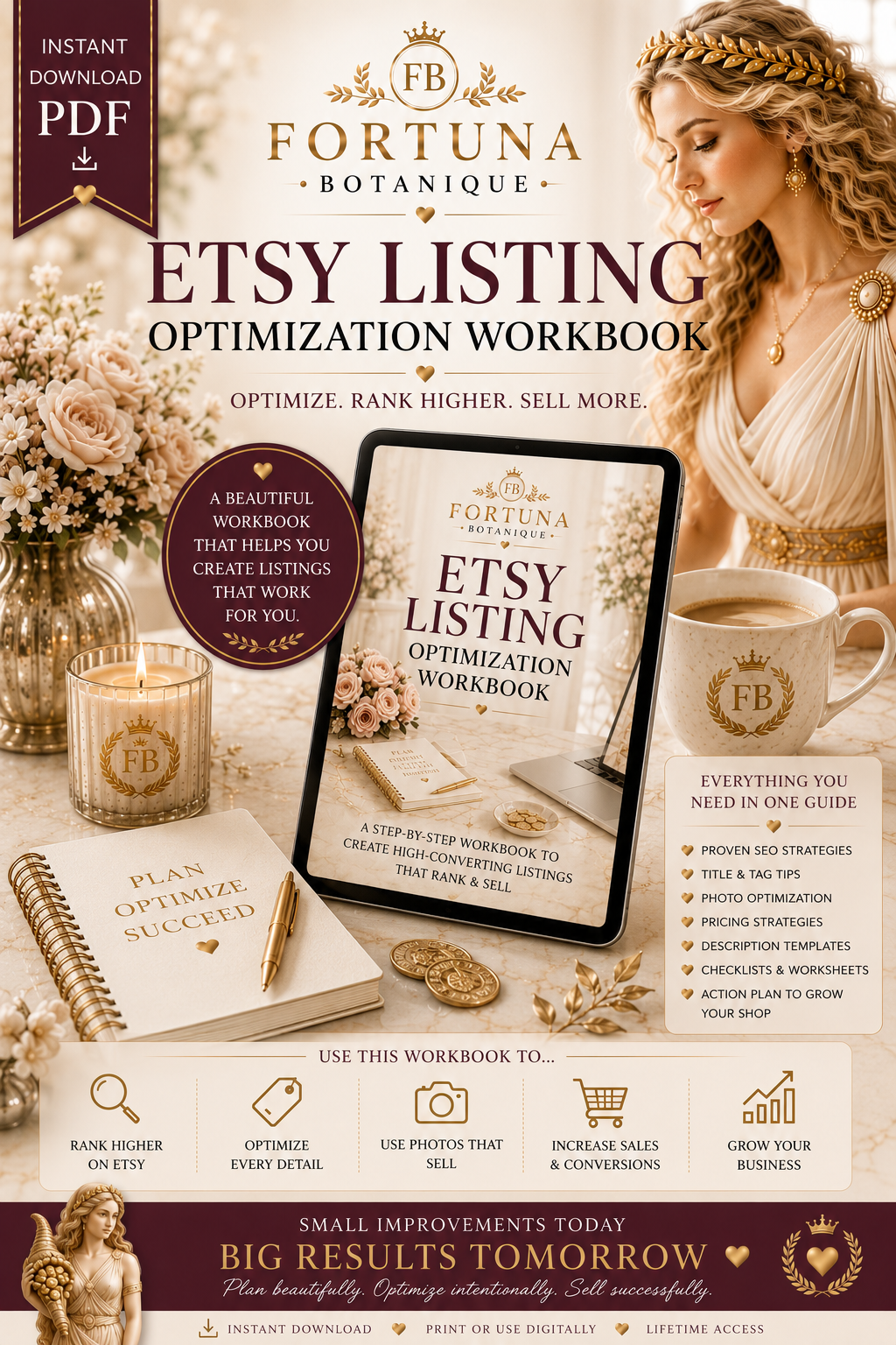 Etsy Listing Optimization Workbook | Instant PDF Download