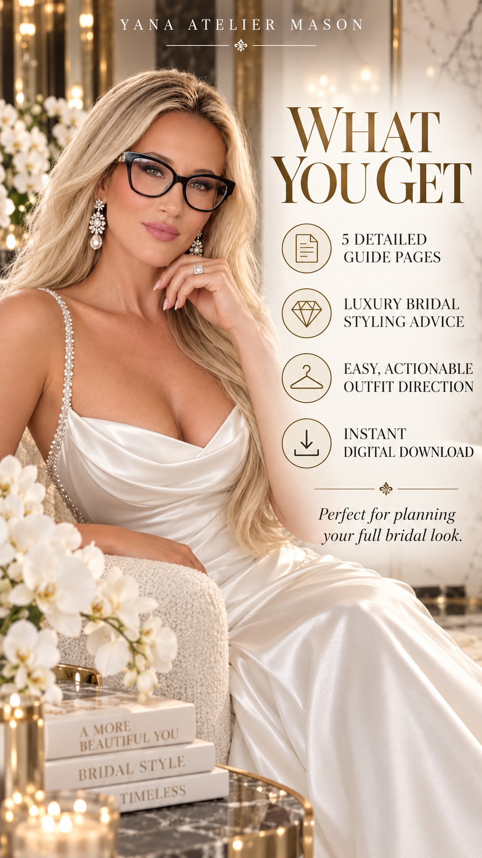 Modern Glam Bride Style Guide | Luxury Wedding Dress & Bridal Styling Guide