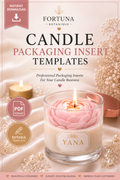 Luxury Candle Packaging Insert Templates | Editable Thank You Cards | Candle Care Cards | Small Business Branding | Instant PDF Download