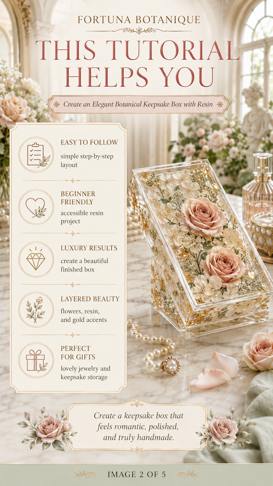 Resin Floral Keepsake Box Tutorial Guide | Botanical Epoxy Resin Craft Digital Download for Beginners