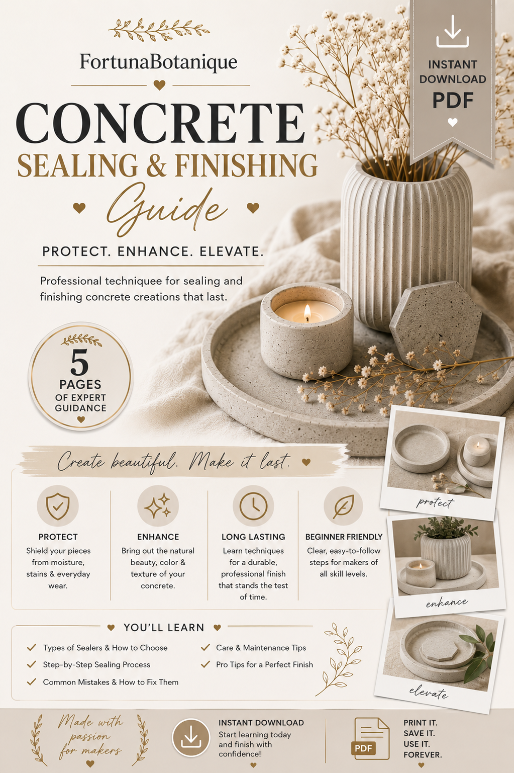 Concrete Sealing & Finishing Guide | Protect, Enhance & Finish Concrete Projects | Instant PDF Download