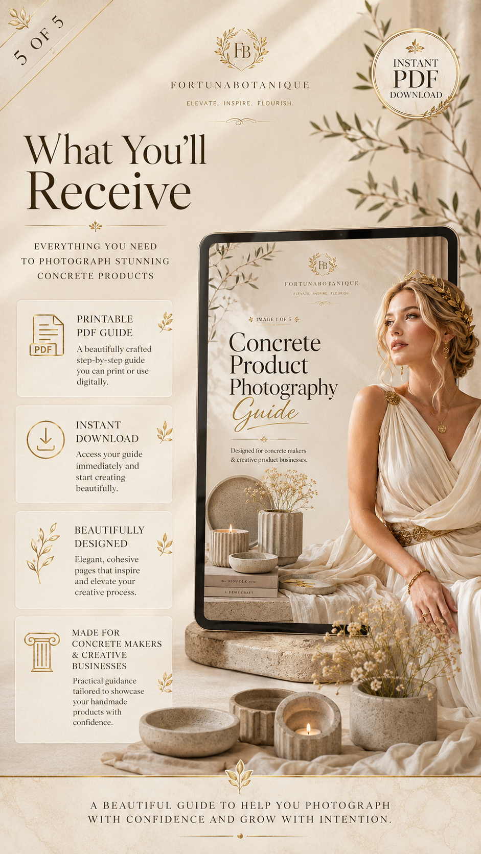 Concrete Product Photography Guide | Luxury Styling & Branding PDF for Concrete Makers