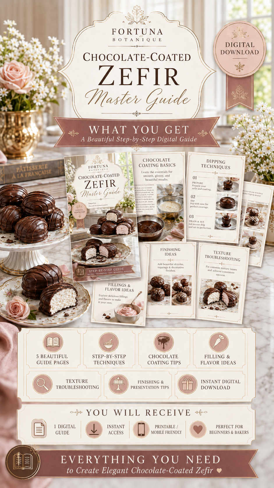 Chocolate-Coated Zefir Master Guide | Chocolate Dipping & Decorating PDF