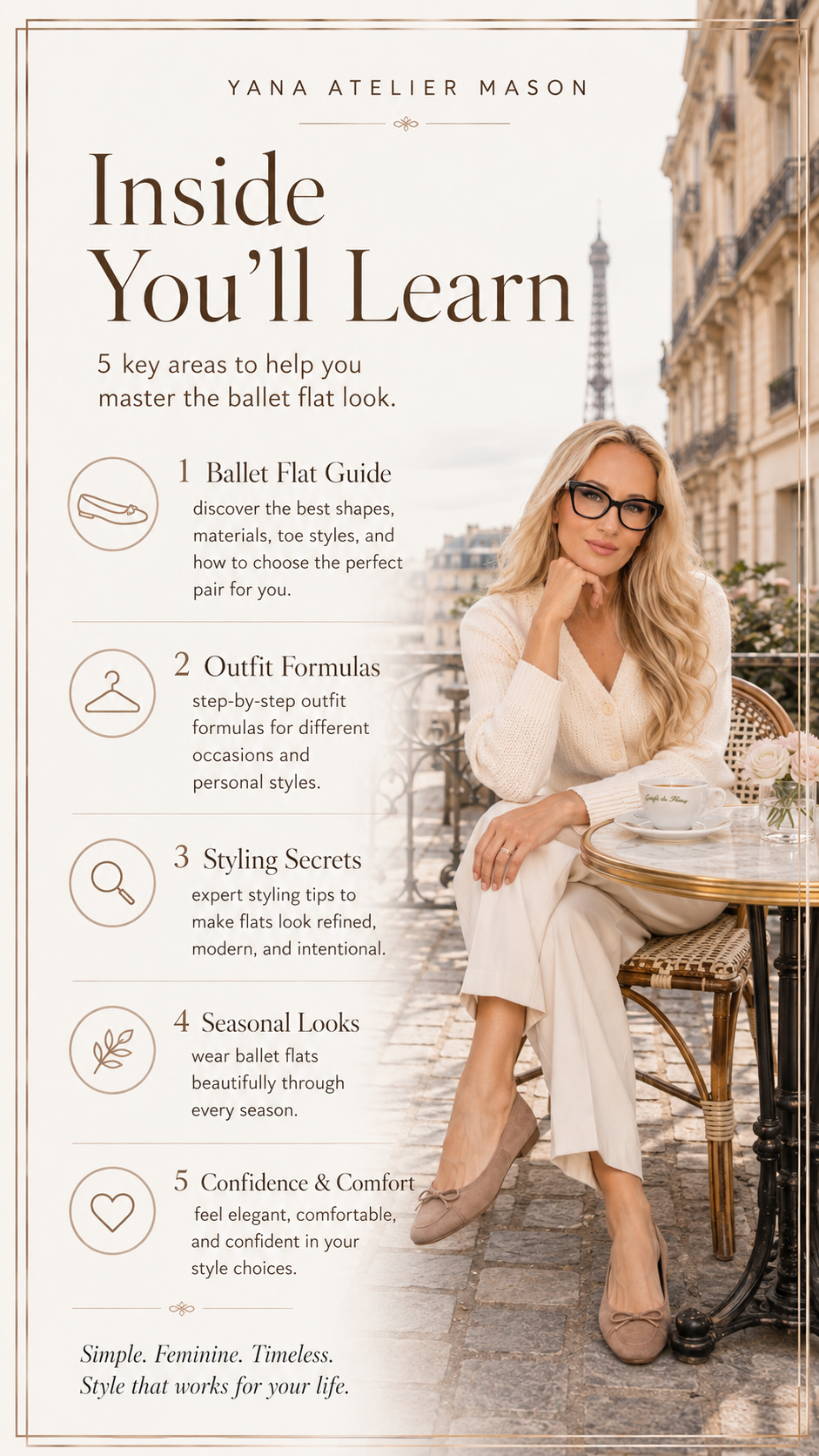 How to Style Ballet Flats | Women’s Fashion Style Guide | Parisian Outfit Ideas, Capsule Wardrobe & Timeless Feminine Style