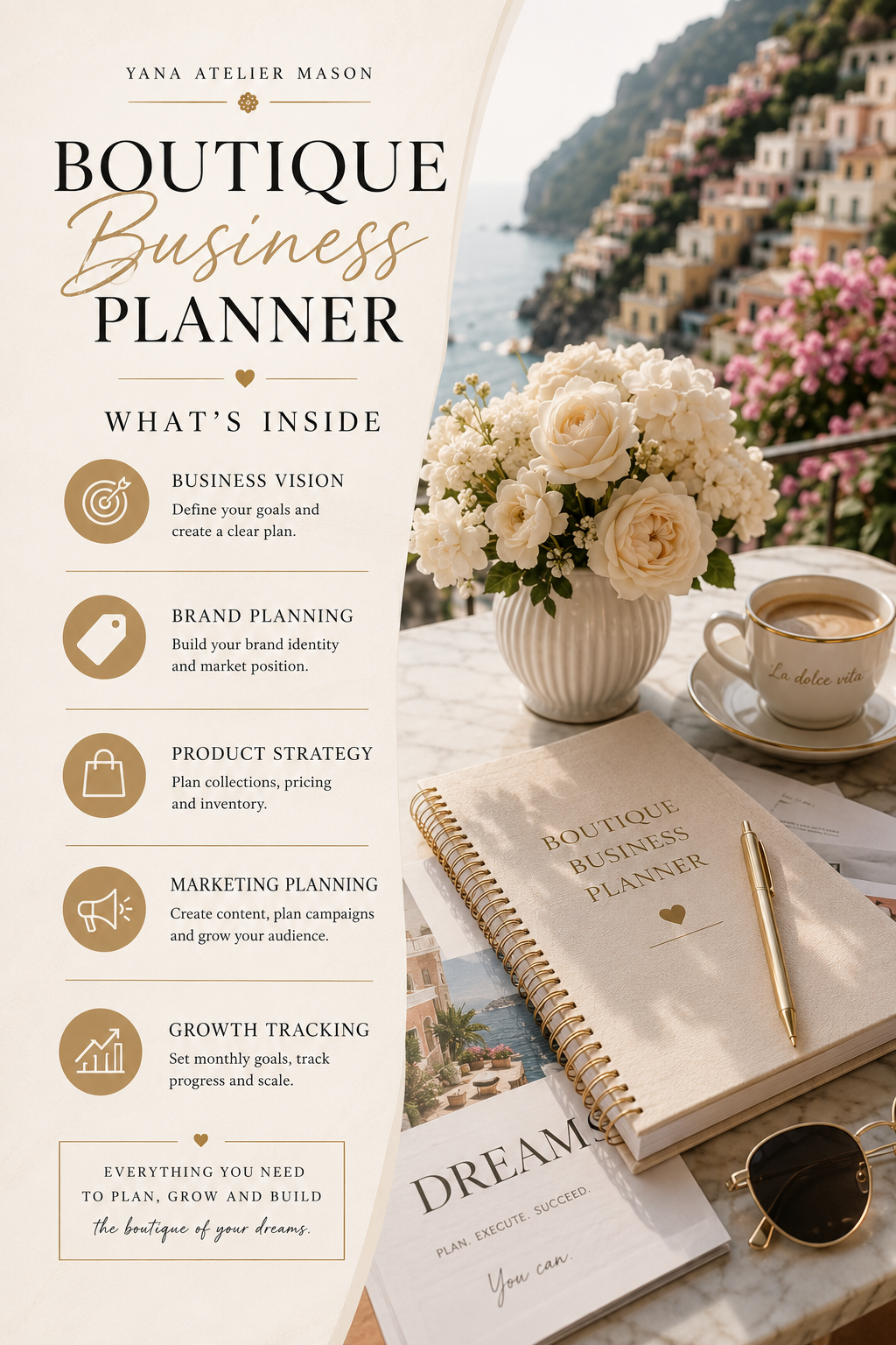 Boutique Business Planner | Luxury Small Business Planner & Entrepreneur Workbook | Instant PDF Download
