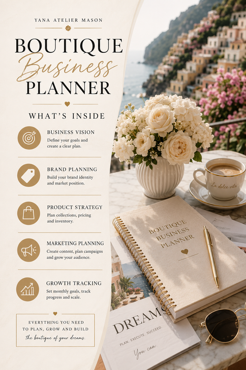 Boutique Business Planner | Luxury Small Business Planner & Entrepreneur Workbook | Instant PDF Download