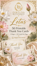 Luxury Lotus Printable Thank You Cards | 50 Small Business Cards