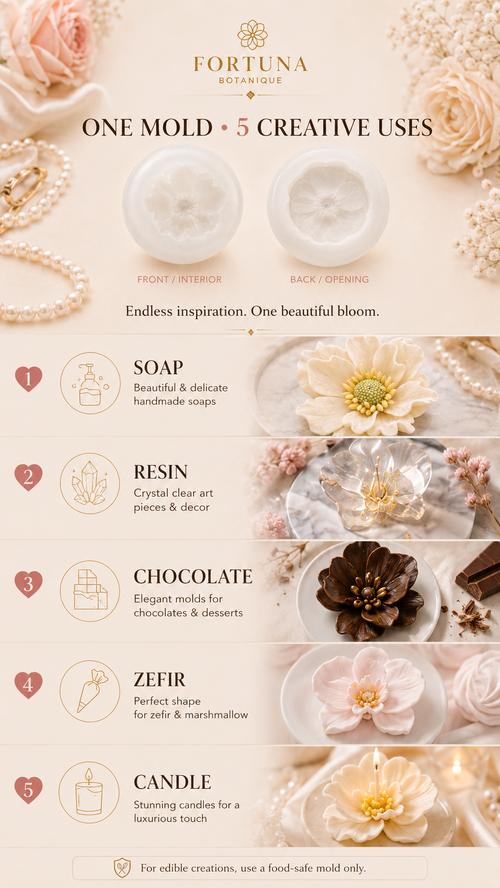 Anemone Silicone Flower Mold for Soap, Candles, Resin, Chocolate & Zefir