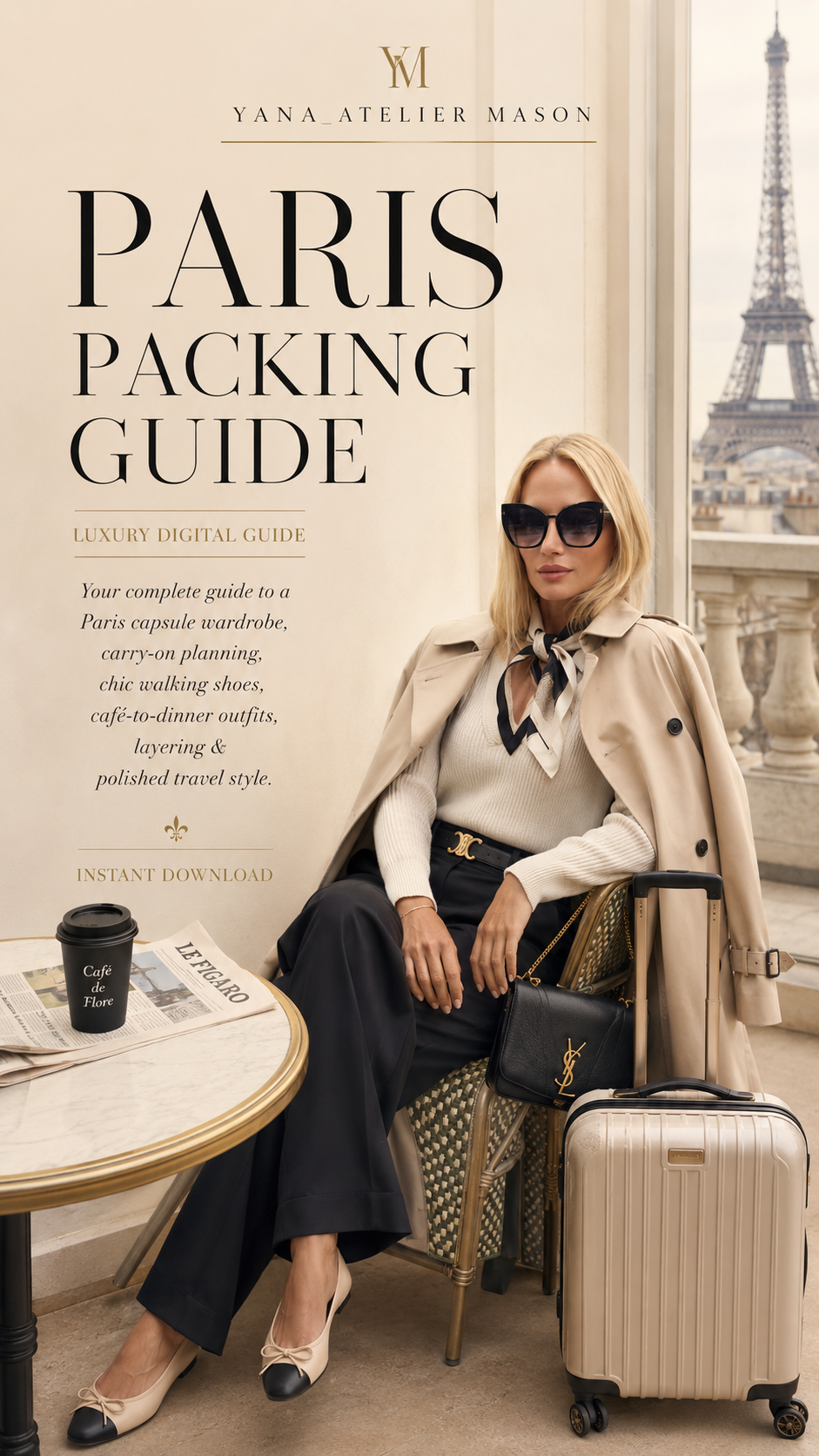 Paris Packing Guide | Chic Paris Travel Capsule Wardrobe & Carry-On Style Digital Guide