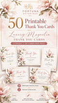 Luxury Magnolia Printable Thank You Cards | 50 Small Business Cards