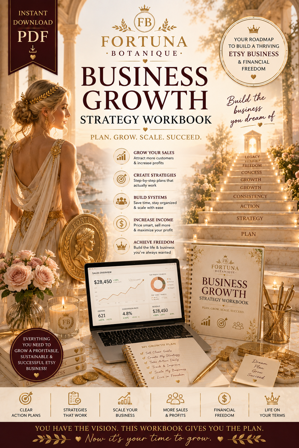 Business Growth Strategy Workbook | Instant PDF Download