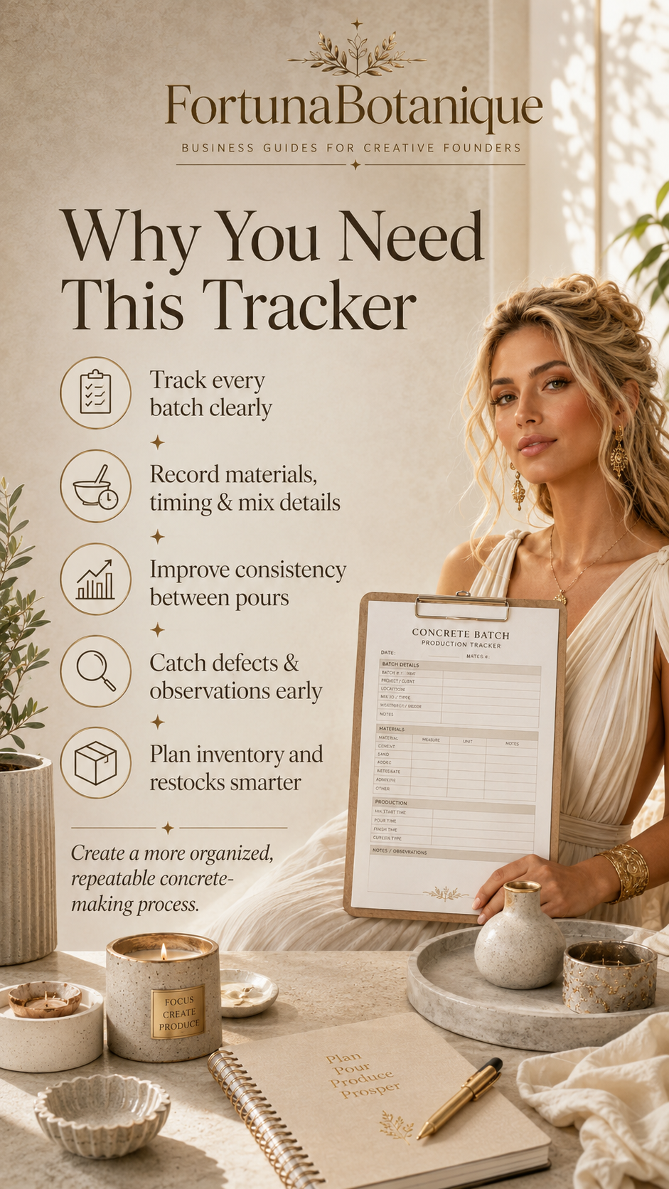 Concrete Batch Production Tracker | Production, Quality Control & Inventory PDF Guide