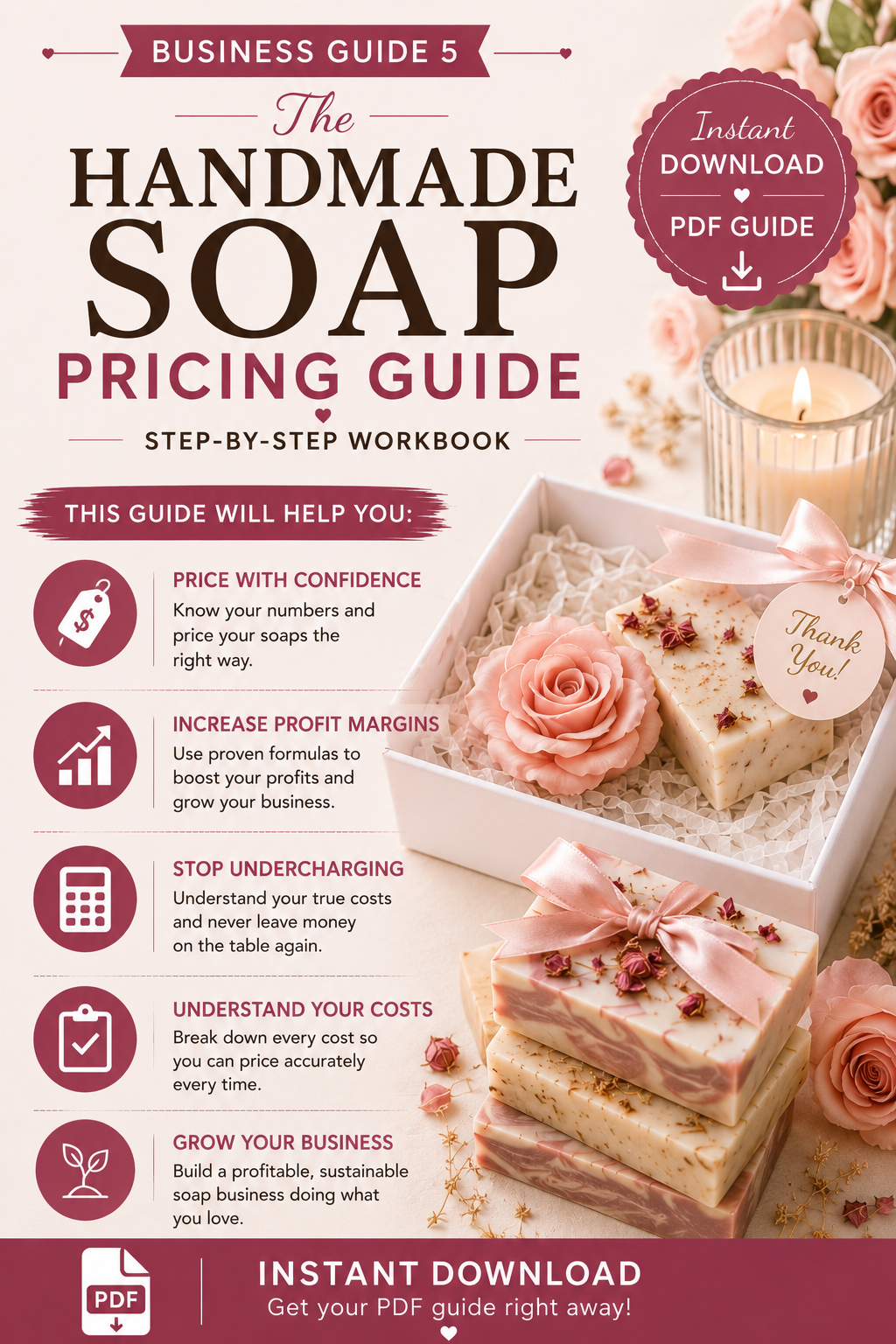 Handmade Soap Pricing Guide | Pricing Calculator & Profit Workbook for Soap Makers | Small Business Pricing Strategy PDF